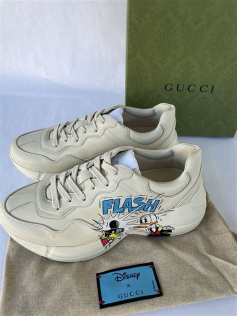 Zapatillas Para Hombre Gucci Rhyton Pato Donald Disney, Beige.